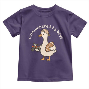 Outnumbered By Boys Funny Mom Goose Toddler T Shirt TS11 Purple Print Your Wear