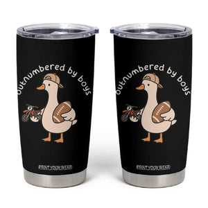 Outnumbered By Boys Funny Mom Goose Tumbler Cup TS11 Black Print Your Wear