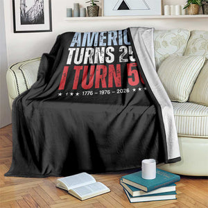America Turns 250 I Turn 50 Throw Blanket 50th Birthday 250th Anniversary USA Vintage 1976 TS11 Print Your Wear