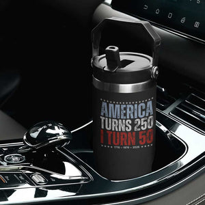 America Turns 250 I Turn 50 Flip Straw Tumbler 50th Birthday 250th Anniversary USA Vintage 1976 TS11 Print Your Wear