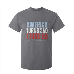 America Turns 250 I Turn 50 T Shirt For Kid 50th Birthday 250th Anniversary USA Vintage 1976 TS11 Charcoal Print Your Wear