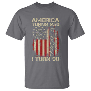 America Turns 250 I Turn 90 T Shirt 90th Birthday 250th Anniversary USA Vintage 1936 Bday TS11 Charcoal Print Your Wear