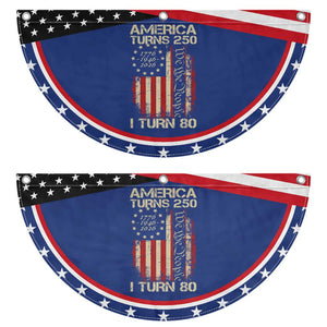 America Turns 250 I Turn 80 Patriotic Fan Flag 80th Birthday 250th Anniversary USA Vintage 1946 Bday