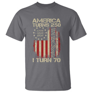 America Turns 250 I Turn 70 T Shirt 70th Birthday 250th Anniversary USA Vintage 1956 Bday TS11 Charcoal Print Your Wear