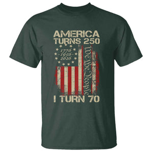 America Turns 250 I Turn 70 T Shirt 70th Birthday 250th Anniversary USA Vintage 1956 Bday TS11 Dark Forest Green Print Your Wear