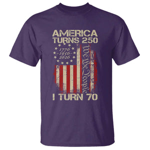America Turns 250 I Turn 70 T Shirt 70th Birthday 250th Anniversary USA Vintage 1956 Bday TS11 Purple Print Your Wear