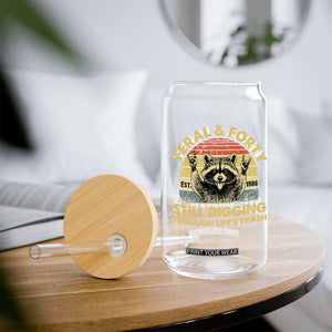 40th Birthday Raccoon Glass Can Feral And Forty Still Digging Through Life's Trash Est 1986 TS11 Print Your Wear