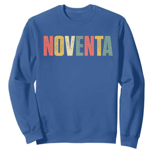 90th Birthday Noventa Sweatshirt Spanish Mexican 90 Years Old Bday TS11 Royal Blue Print Your Wear