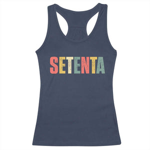 70th Birthday Setenta Racerback Tank Top Spanish Mexican 70 Years Old Bday TS11 Navy Print Your Wear