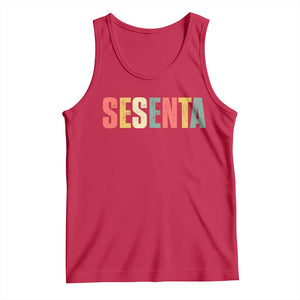 60th Birthday Sesenta Tank Top Spanish Mexican 60 Years Old Bday TS11 Red Print Your Wear
