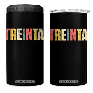 30th Birthday Treinta 4 in 1 Can Cooler Tumbler Spanish Mexican 30 Years Old Bday TS11 One Size: 16 oz Black Print Your Wear