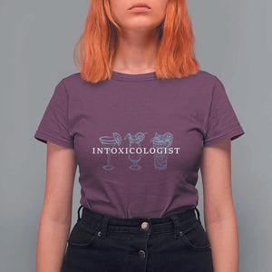 Funny Bartender T Shirt For Women Intoxicologist Bartending Bar Pub Owner TS11 Maroon Print Your Wear