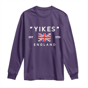 Funny Yikes England 1776 Long Sleeve Shirt 4th Of July USA Union Jack Flag TS11 Purple Print Your Wear