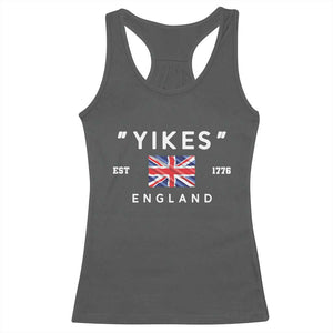 Funny Yikes England 1776 Racerback Tank Top 4th Of July USA Union Jack Flag TS11 Dark Heather Print Your Wear