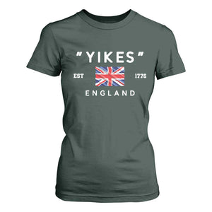 Funny Yikes England 1776 T Shirt For Women 4th Of July USA Union Jack Flag TS11 Dark Forest Green Print Your Wear