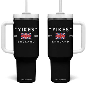 Funny Yikes England 1776 Tumbler With Handle 4th Of July USA Union Jack Flag TS11 One Size: 40 oz Black Print Your Wear
