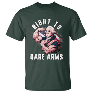 Funny Right To Bare Arms T Shirt 4th Of July Gym George Washington TS11 Dark Forest Green Print Your Wear