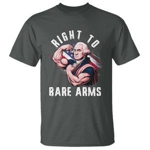Funny Right To Bare Arms T Shirt 4th Of July Gym George Washington TS11 Dark Heather Print Your Wear