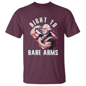Funny Right To Bare Arms T Shirt 4th Of July Gym George Washington TS11 Maroon Print Your Wear