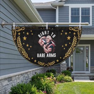 Funny Right To Bare Arms Patriotic Fan Flag 4th Of July Gym George Washington