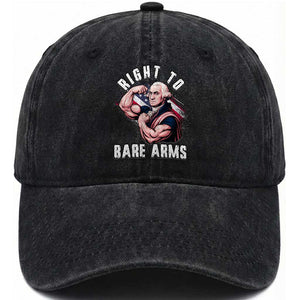 Funny Right To Bare Arms Washed Cotton Baseball Cap 4th Of July Gym George Washington TS11 Print Your Wear