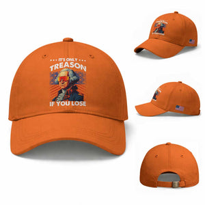 Funny Its Only Treason If You Lose George Washington Baseball Cap 4th Of July TS11 Baseball Cap Universal Fit Orange Print Your Wear