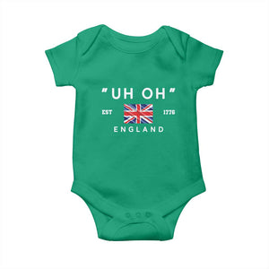 Funny Uh Oh England 1776 Baby Onesie 4th Of July USA Union Jack Flag TS11 Irish Green Print Your Wear