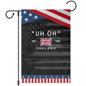Funny Uh Oh England 1776 Garden Flag 4th Of July USA Union Jack Flag TS11 Distressed Black Blue Print Your Wear