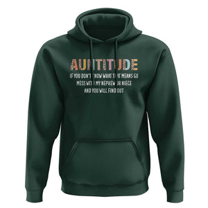 Funny Aunt Hoodie Auntitude Leopard Nephew Niece TS11 Dark Forest Green Print Your Wear