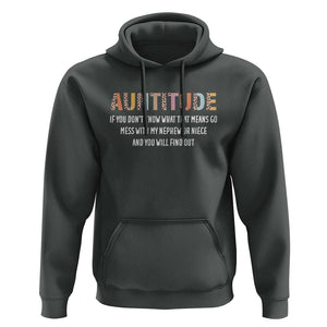 Funny Aunt Hoodie Auntitude Leopard Nephew Niece TS11 Dark Heather Print Your Wear