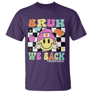 Bruh We Back T Shirt Back To School Retro Groovy Smile Face TS11 Purple Print Your Wear