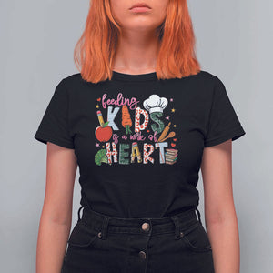Lunch Lady T Shirt For Women Feeding Kids Is A Work Of Heart TS11 Black Print Your Wear