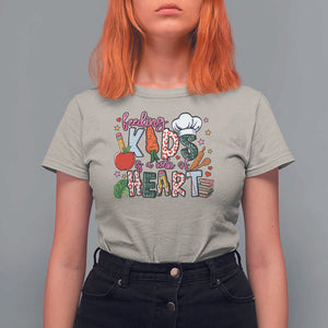 Lunch Lady T Shirt For Women Feeding Kids Is A Work Of Heart TS11 Sand Print Your Wear