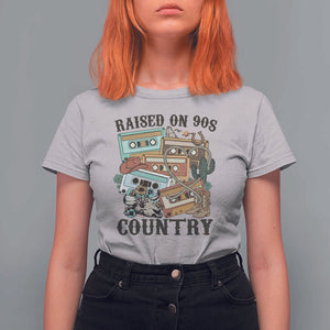 Funny Western Country T Shirt For Women Raised On 90s Country Mixtape TS11 Ice Gray Print Your Wear