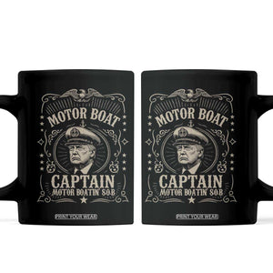Funny Trump Boat Captain Coffee Mug Motor Boat Captain Motor Boatin SOB TS11 Black Print Your Wear
