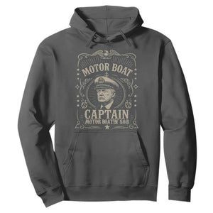 Funny Trump Boat Captain Hoodie Motor Boat Captain Motor Boatin SOB TS11 Dark Heather Print Your Wear