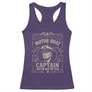 Funny Trump Boat Captain Racerback Tank Top Motor Boat Captain Motor Boatin SOB TS11 Purple Print Your Wear