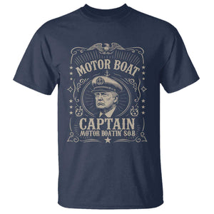 Funny Trump Boat Captain T Shirt Motor Boat Captain Motor Boatin SOB TS11 Navy Print Your Wear