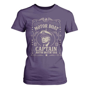 Funny Trump Boat Captain T Shirt For Women Motor Boat Captain Motor Boatin SOB TS11 Purple Print Your Wear