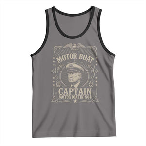 Funny Trump Boat Captain Tank Top Motor Boat Captain Motor Boatin SOB TS11 Deep Heather Black Print Your Wear