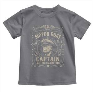 Funny Trump Boat Captain Toddler T Shirt Motor Boat Captain Motor Boatin SOB TS11 Charcoal Print Your Wear