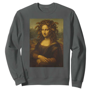 Medusa Mona Lisa Sweatshirt Greek Mythology Ancient TS11 Dark Heather Print Your Wear