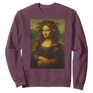 Medusa Mona Lisa Sweatshirt Greek Mythology Ancient TS11 Maroon Print Your Wear