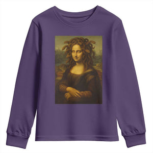 Medusa Mona Lisa Youth Sweatshirt Greek Mythology Ancient TS11 Purple Print Your Wear