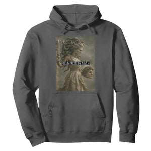 Girls Will Be Girls Medusa Feminist Hoodie Women's Right TS11 Dark Heather Print Your Wear