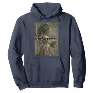 Girls Will Be Girls Medusa Feminist Hoodie Women's Right TS11 Navy Print Your Wear