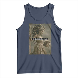 Girls Will Be Girls Medusa Feminist Tank Top Women's Right TS11 Navy Print Your Wear