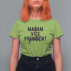 Funny Harris For President T Shirt For Women Madam Vice President 2024 TS11 Lime Print Your Wear