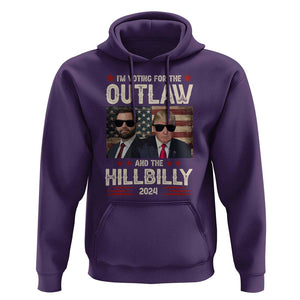 Trump Vance 2024 Hoodie I'm Voting For The Outlaw And The Hillbilly US Flag TS11 Purple Print Your Wear