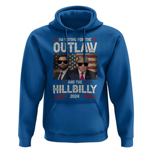 Trump Vance 2024 Hoodie I'm Voting For The Outlaw And The Hillbilly US Flag TS11 Royal Blue Print Your Wear